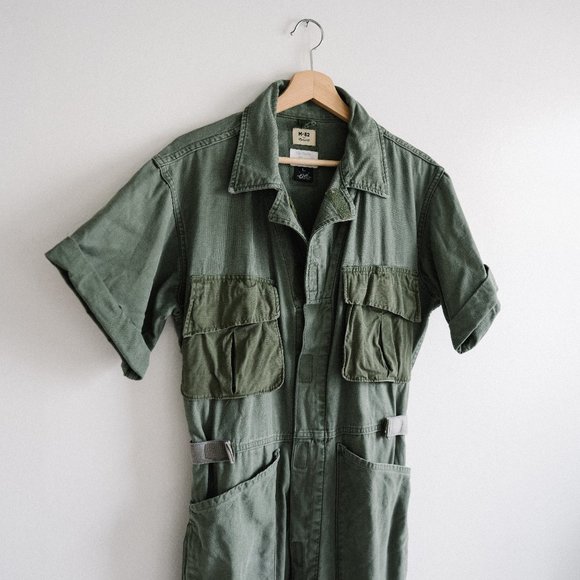 Madwell Pants - Madewell Limited Addition Army Green Short Sleeve Jumpsuit